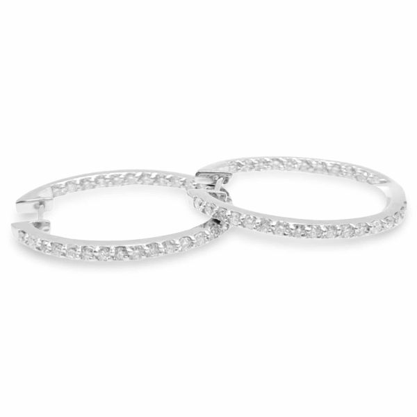 NEW In Out Hoop Diamond Earrings 18kt Discount