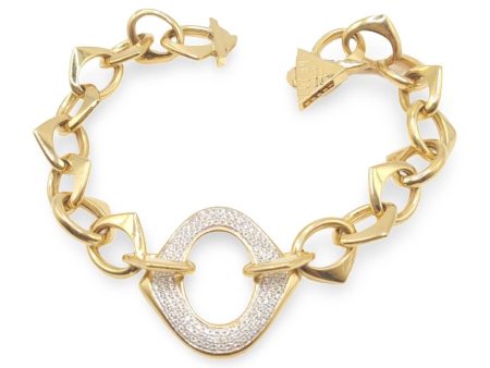 NEW Golden Donut Center Chain Diamond Bracelet 18kt For Cheap