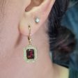 NEW Gold Ruby Gemstone Baguette Diamond Earrings 18kt Discount