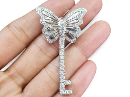 NEW Butterfly Key Diamond Pendant 14kt Supply