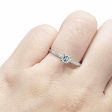 0.52cts F VS2 Asscher Paved Diamond Engagement Ring 14kt #0078 Cheap