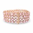 NEW Multi-Shape Layered Pink Sapphire Diamond Bangle 18kt Online Sale