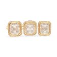 New Golden Large Classic Cushion Baguette Halo Diamond Set 14kt Online Hot Sale