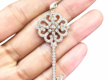 NEW Old Heart Key Diamond Pendant 18kt Online now