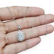 NEW Oval Shaped Halo Diamond Necklace 18kt Cheap