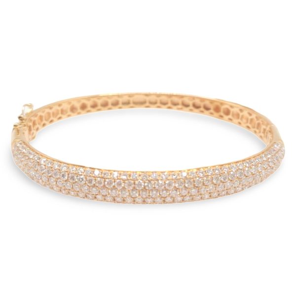 NEW Round Half Eternity Diamond Bangle 18kt Fashion