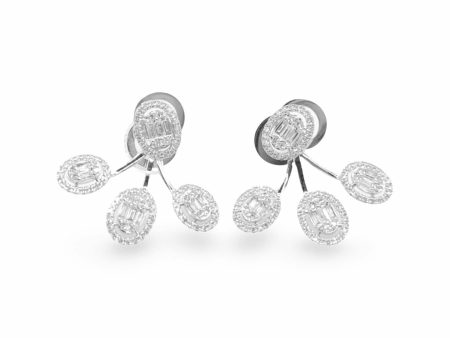 NEW Trio Oval Jacket Diamond Earrings 14kt Sale