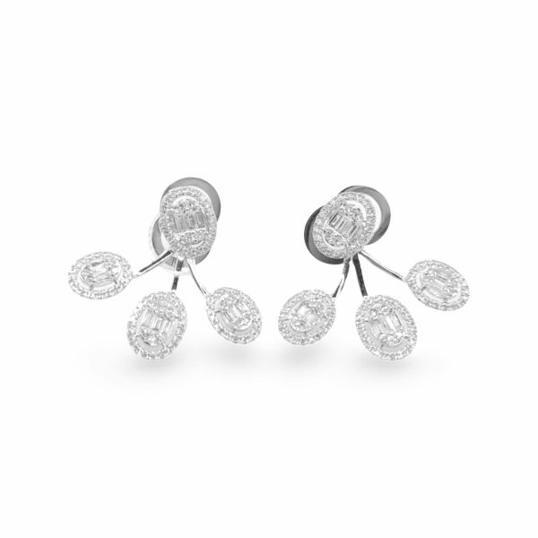 NEW Trio Oval Jacket Diamond Earrings 14kt Sale