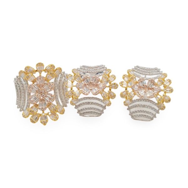 NEW Glamorous Cocktail Baguette Diamond Jewelry Set 14kt Online now