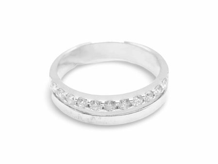 NEW Combo Half Eternity Band Diamond Ring 18kt For Cheap