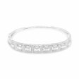 NEW Square Halo Half Eternity Diamond Bracelet 14kt For Cheap