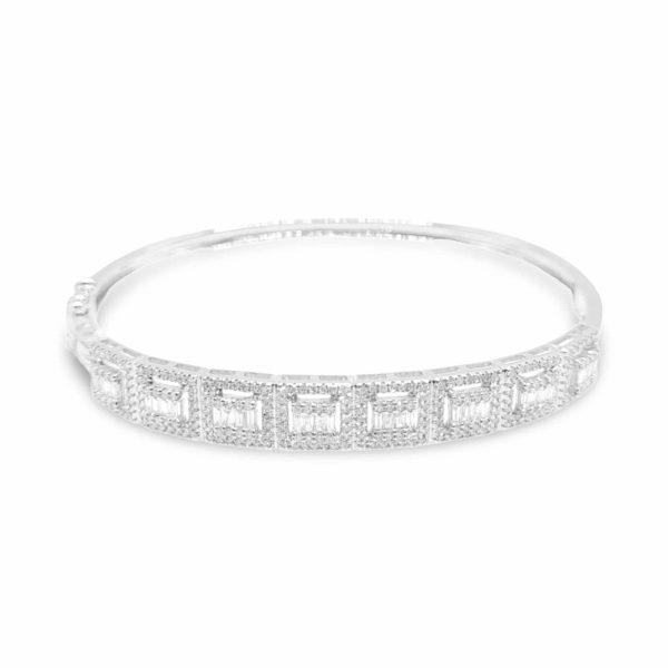 NEW Square Halo Half Eternity Diamond Bracelet 14kt For Cheap