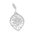 NEW Pear Leaf Deco Diamond Pendant 14kt on Sale