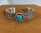 Stamped Turquoise Cuff by Johnathan Nez For Discount