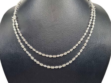 NEW Multi-Shape Layers Eternity Diamond Necklace 18kt Discount