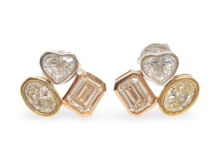 NEW Multi-Shape Toi et Moi Diamond Earrings 18kt Online