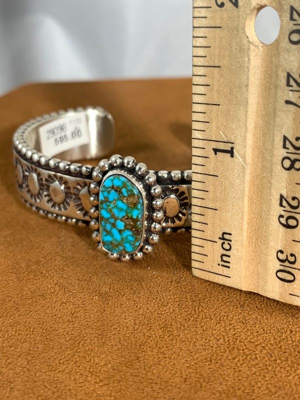 Stamped Turquoise Cuff by Johnathan Nez Cheap