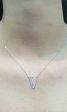 Alphabet Letter V Diamond Necklace 14kt For Sale