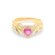 NEW Golden Heart Pink Sapphire Gemstone Diamond Ring 18kt Sale