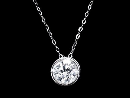 0.40-0.50ct Round Brilliant Solitaire Diamond Neckace in 16-18” adjustable 18kt White Gold Chain Online