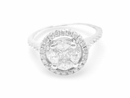 NEW 5ct Face Round Invisible Diamond Ring 18kt Online now