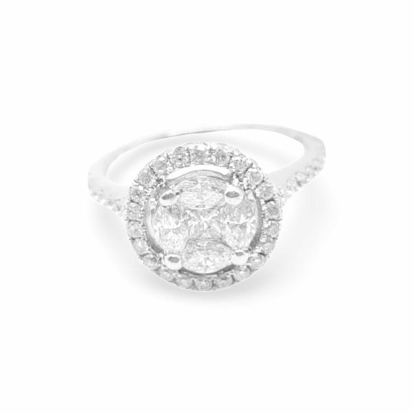 NEW 5ct Face Round Invisible Diamond Ring 18kt Online now