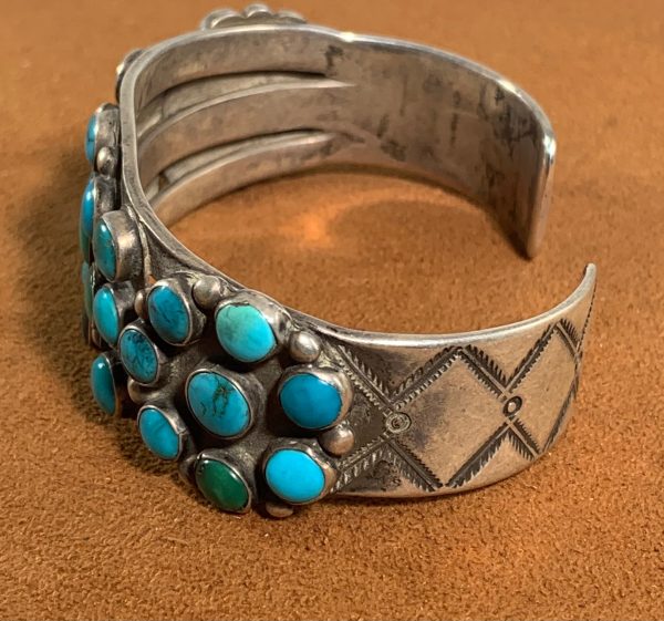 Vintage Turquoise Cluster Cuff Online Hot Sale