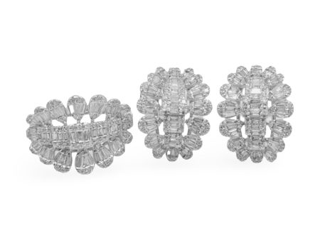 NEW Sparking Leaf Cluster Diamond Jewelry Set 14kt Online Sale