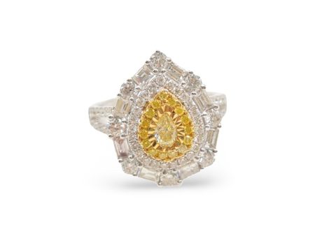 NEW Multi-Wear Pear Diamond Ring Pendant 18kt on Sale