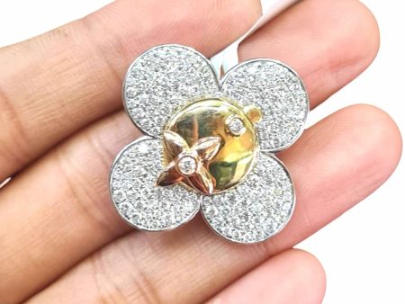 NEW Clover Round Diamond Pendant 18kt Discount