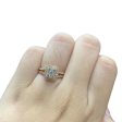 Golden Cushion Halo Paved Diamond Ring 18kt Online Sale