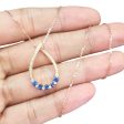 NEW Pear Overlap Blue Sapphire Gemstone Diamond Necklace 18kt Sale