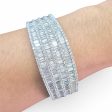 NEW Layered Baguette Statement Diamond Bangle 18kt For Discount