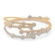 NEW Multi-Tone Round Station Split Diamond Bangle 18kt Cheap