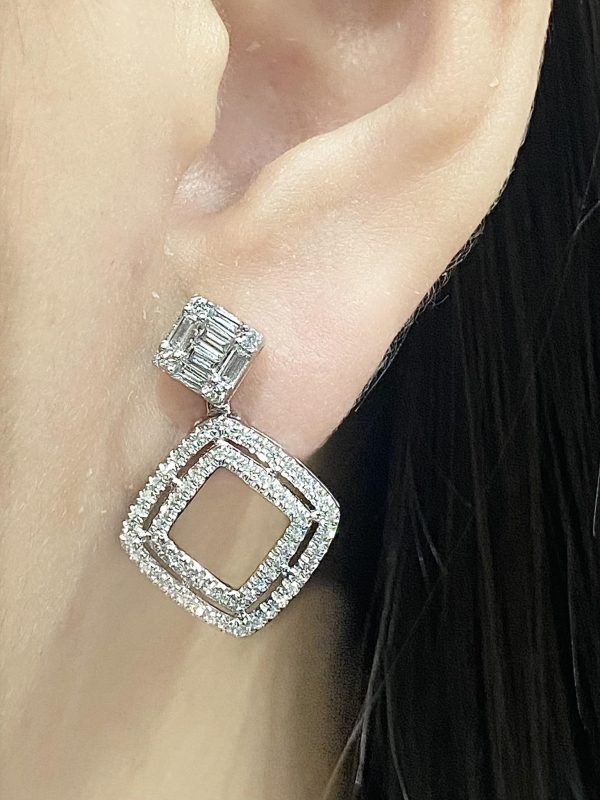 #LVNA2024 | Classic Multi-Wear Square Dangling Diamond Earrings 14kt Online