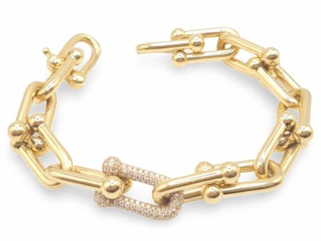 NEW Golden Hardware Chain Link Diamond Bracelet 14kt Sale