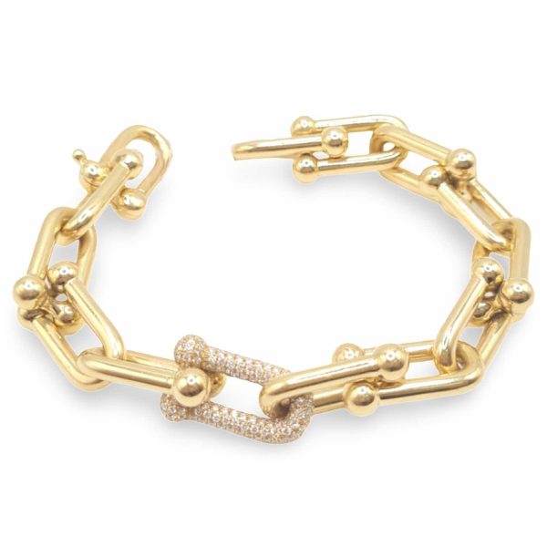 NEW Golden Hardware Chain Link Diamond Bracelet 14kt Sale