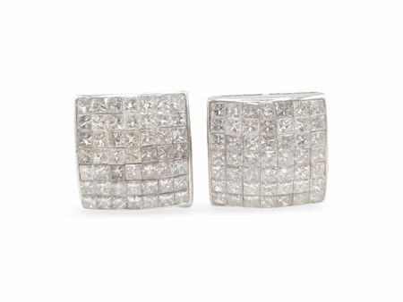 NEW Square Diamond Earrings 18kt Online now