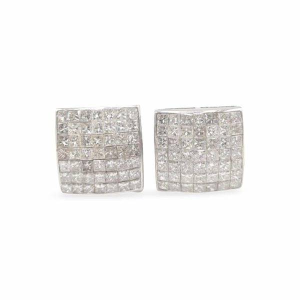 NEW Square Diamond Earrings 18kt Online now