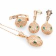 NEW Serpent Nano Emerald Gemstones Diamond Jewelry Set 14kt Supply