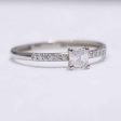 0.55cts E VS Asscher Paved Diamond Engagement Ring 14kt #0075 Discount