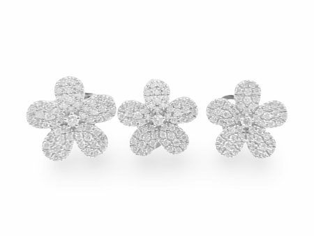 NEW Flower Star Diamond Jewelry Set 14kt For Cheap