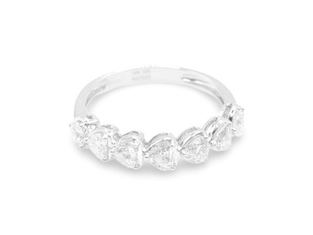 NEW Heart Half Eternity Diamond Ring 14kt For Sale