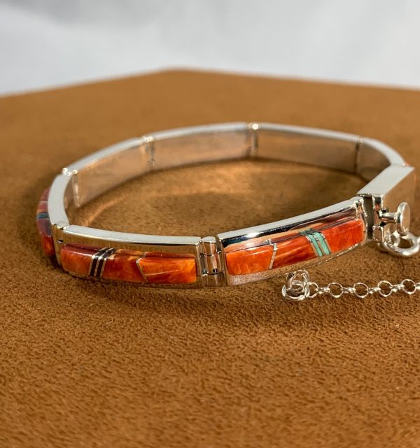 Spiny Oyster Inlay Bracelet  by Earl Plummer Online Hot Sale