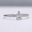 0.56cts H VVS Pear Paved Diamond Engagement Ring 14kt #0069 For Cheap