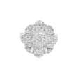 NEW Flower Round Diamond Ring 18kt For Cheap