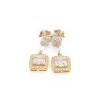 New Golden Emerald Dangling Diamond Earrings 14kt Cheap