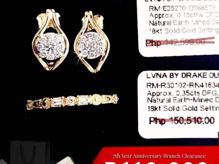 #LVNA2024 Golden Round Bagueþe Diamond Jewelry Set 18kt For Cheap