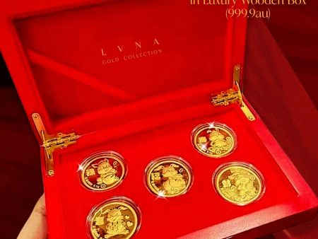 24kt Pure Gold Bar Coins in Luxury Wooden Box (999.9au) Discount