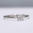 0.53cts H VS1 Princess Baguette Paved Diamond Engagement Ring 14kt #0084 Fashion